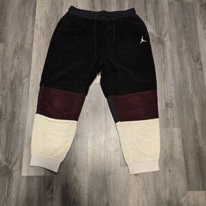 Jordan Men's Black, Burgundy, and Cream Joggers